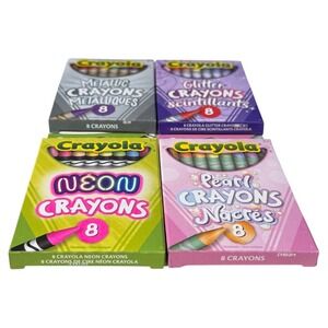 Crayola Crayons 4 Pack Metallic Glitter Neon Pearl 8 Count Each New‎